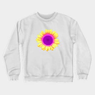 Hello Sunshine - Yellow Flower with Hot Pink Retro Vibe Crewneck Sweatshirt